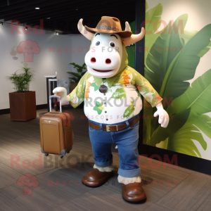 Olive Hereford Cow mascotte...