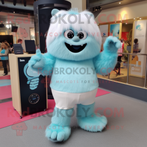 Sky Blue Yeti mascotte...