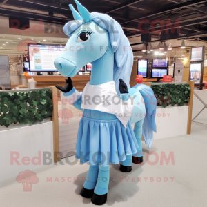 Sky Blue Horse maskot...