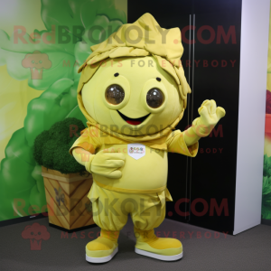 Gold Cabbage maskot kostume...