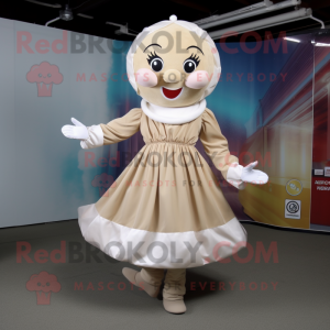 Beige Candy maskot kostume...