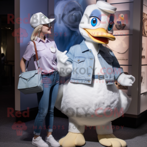 Silver Goose maskot kostume...