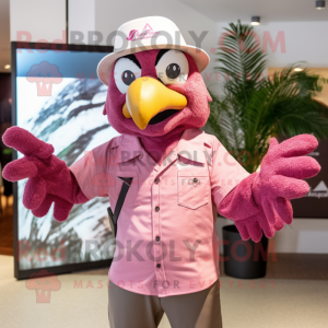Pink Eagle maskot kostume...
