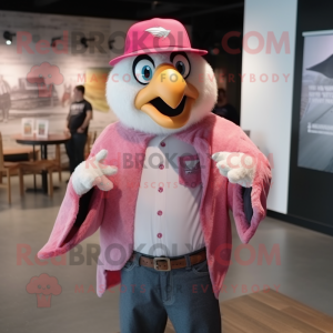 Pink Eagle maskot kostume...