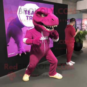 Magenta T Rex mascotte...