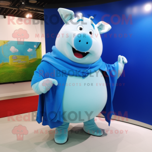 Sky Blue Pig mascotte...