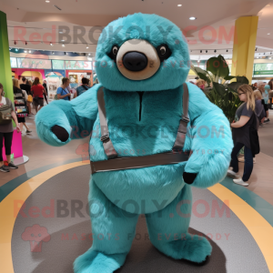 Teal Giant Sloth mascotte...