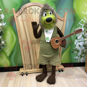 Oliven keltisk harpe maskot...