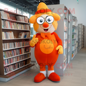 Orange clown maskot kostym...