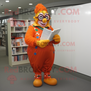Orange clown maskot kostym...