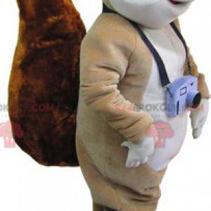 Mascote grande esquilo marrom com cauda grande - Redbrokoly.com