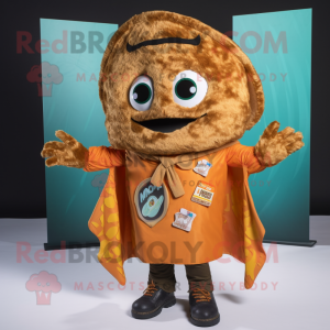 Rust Tacos mascot costume character dressed with a Parka and Bow ties