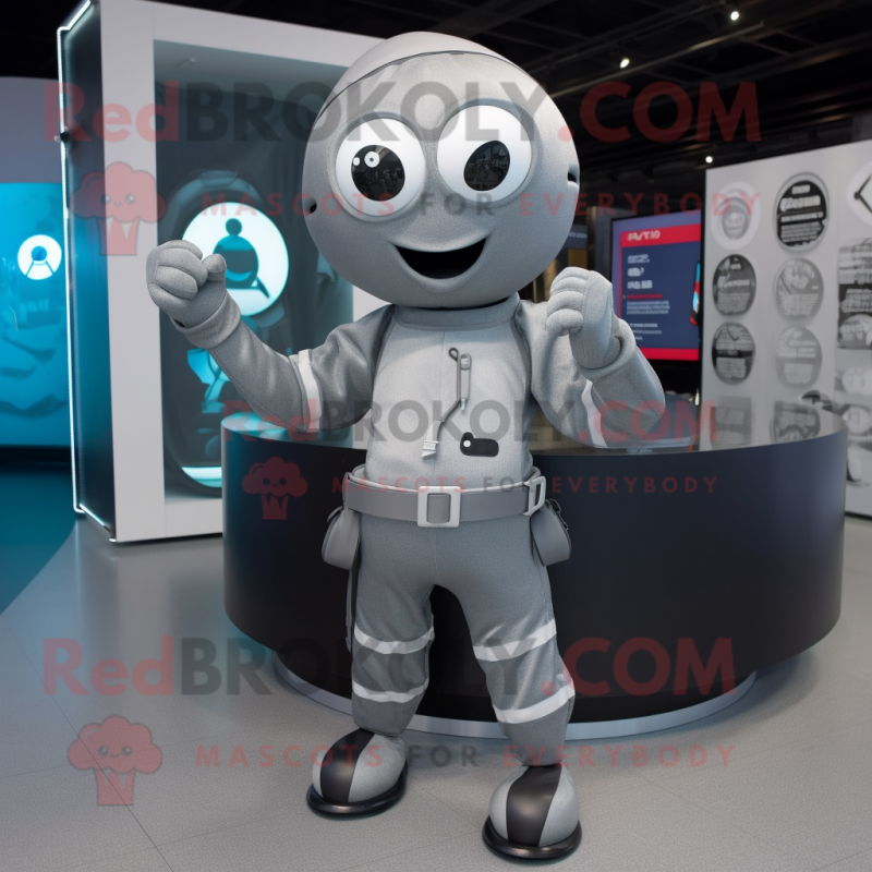 Gray Alliance mascot costume character dressed with a Trousers and Necklaces Gray Alliance mascot costume character dressed with a Trousers and Necklaces