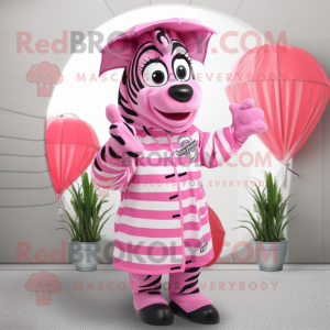 Pink Zebra maskot kostume...