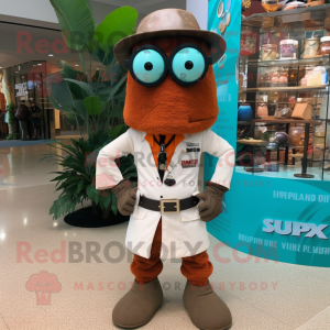 Rust Doctor mascot costume character dressed with a Bermuda Shorts and Necklaces