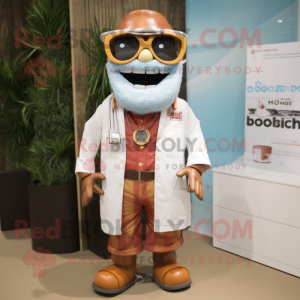 Rust Doctor mascot costume character dressed with a Bermuda Shorts and Necklaces