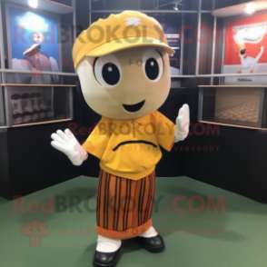 nan Baseball Glove mascot costume character dressed with a Pencil Skirt and Scarves