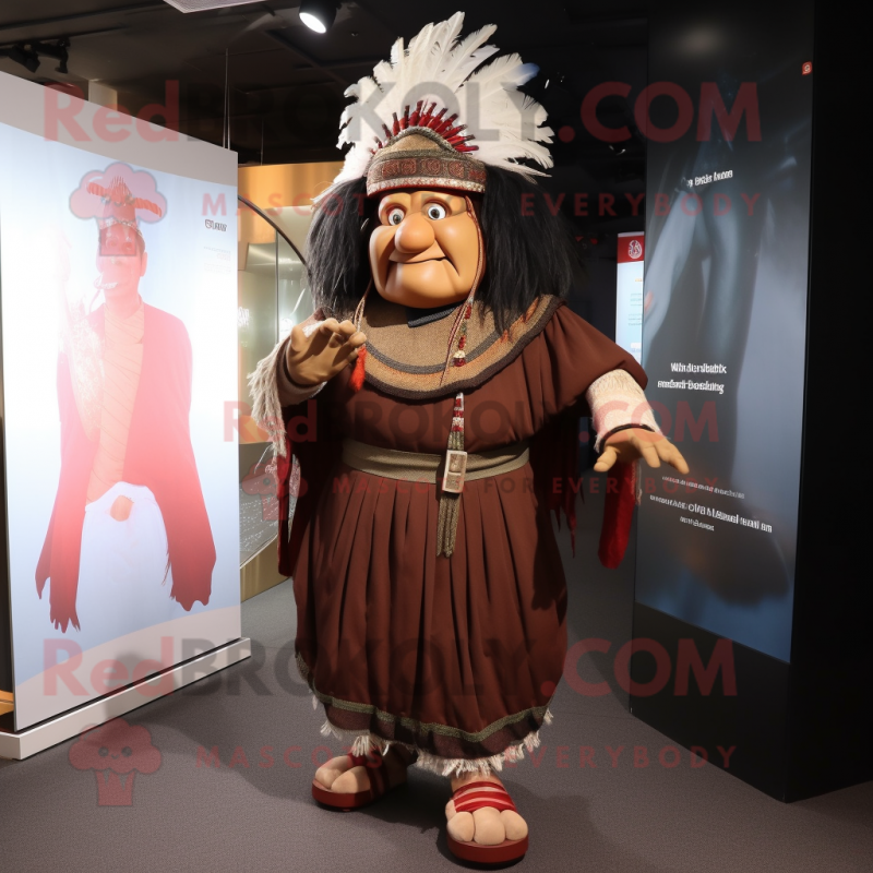 nan Chief mascot costume character dressed with a Ball Gown and Shoe laces nan Chief mascot costume character dressed with a Ball Gown and Shoe laces