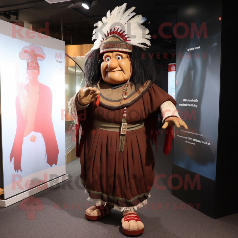 nan Chief mascot costume character dressed with a Ball Gown and Shoe laces