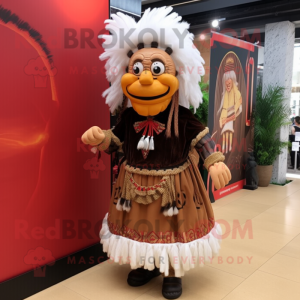 nan Chief mascot costume character dressed with a Ball Gown and Shoe laces