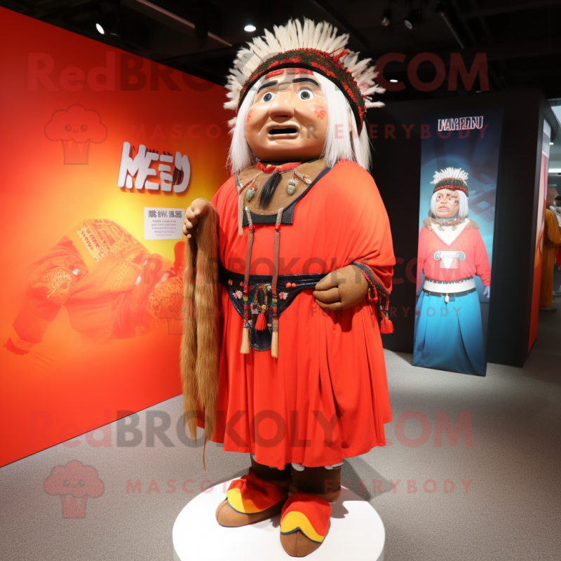 nan Chief mascot costume character dressed with a Ball Gown and Shoe laces nan Chief mascot costume character dressed with a Ball Gown and Shoe laces
