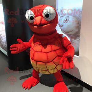 Red Sea Turtle mascot costume character dressed with a Tank Top and Cufflinks