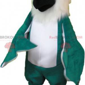 Giant white and green bird parrot mascot - Redbrokoly.com