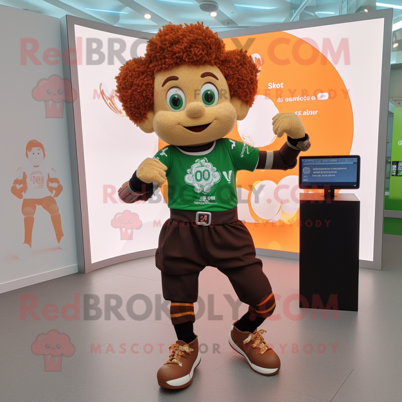 Rust Irish Dancing Shoes mascot costume character dressed with a Joggers and Smartwatches Rust Irish Dancing Shoes mascot costume character dressed with a Joggers and Smartwatches