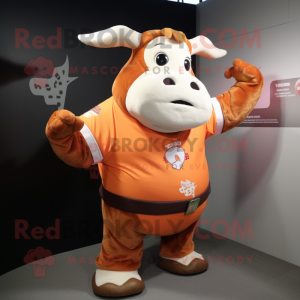 Peach Bull maskot kostume...