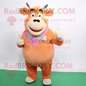 Peach Bull maskot kostume...