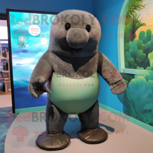 Olive Stellar'S Sea Cow mascot costume character dressed with a Bikini and Belts