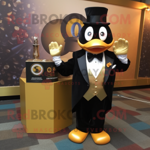 Gold Grenade mascot costume character dressed with a Tuxedo and Bow ties