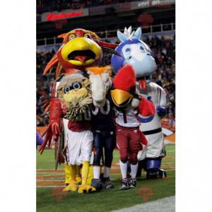 Big blue and brown bird mascot - Redbrokoly.com