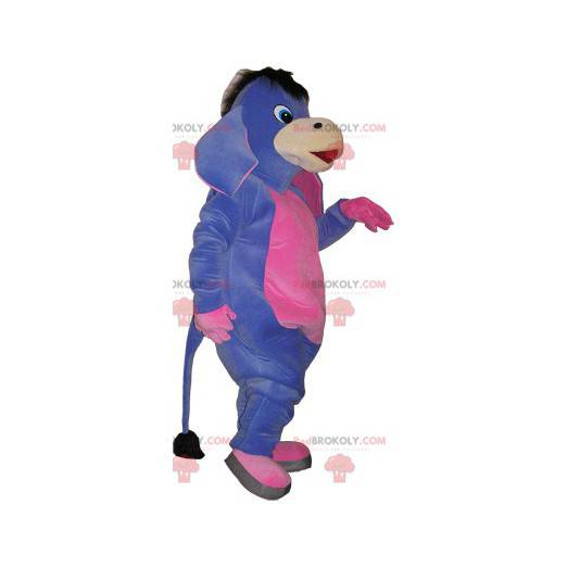 Mascota de burro púrpura y rosa. Disfraz de mula -
