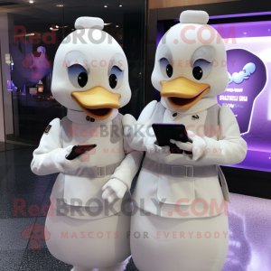 nan Swan mascot costume character dressed with a Turtleneck and Smartwatches