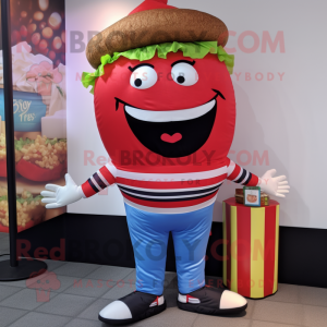 nan Burgers mascot costume character dressed with a Jeggings and Tie pins