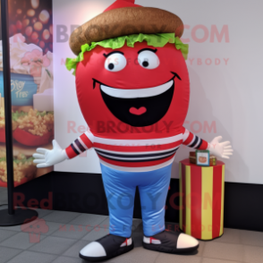 nan Burgers mascot costume character dressed with a Jeggings and Tie pins