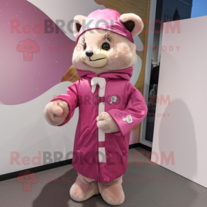 Pink Marten maskot kostume...