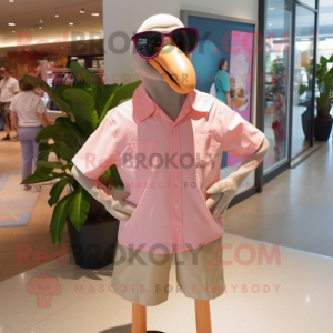 Tan Flamingo maskot kostym...