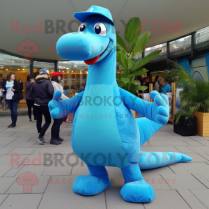 Mascotte Brachiosaurus bleu...