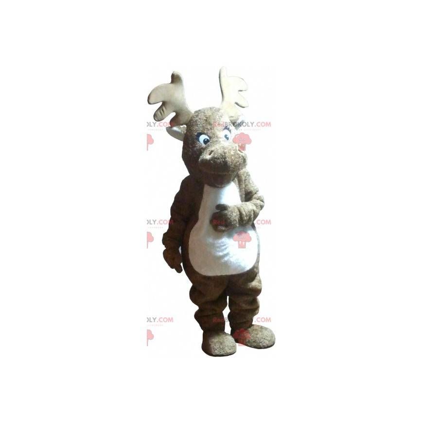 Very realistic brown and white elk mascot - Redbrokoly.com