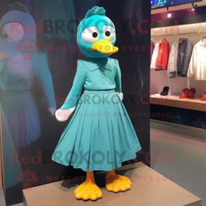 Teal Hens maskot kostume...