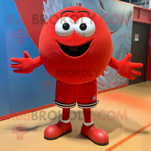 Red Basketball Ball maskot...