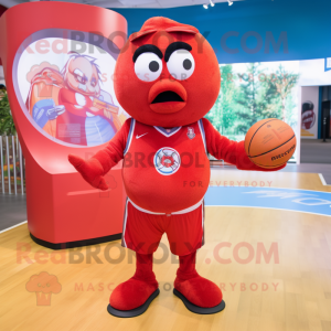 Rød Basketball Ball maskot...