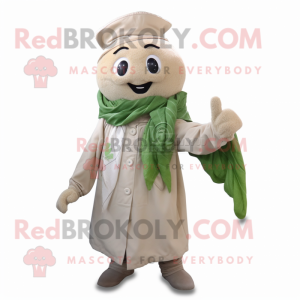 Beige spenat maskot kostym...