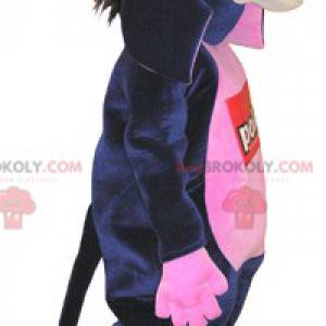 Mascotte asino nero e rosa molto divertente - Redbrokoly.com