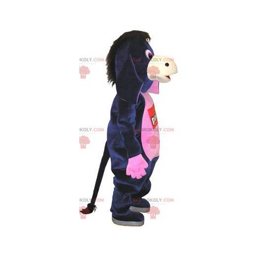 Mascote burro preto e rosa muito divertido - Redbrokoly.com
