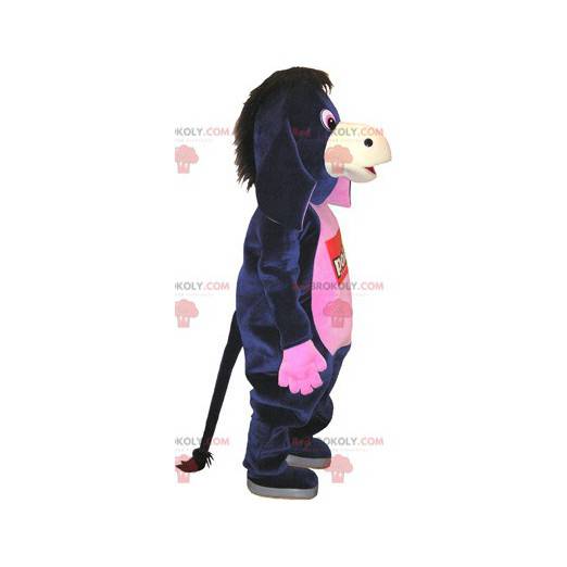 Sehr lustiges schwarz-rosa Esel-Maskottchen - Redbrokoly.com