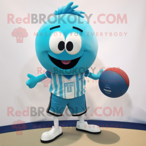 Cyan Juggle mascot costume character dressed with a Bermuda Shorts and Ties