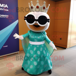 nan Queen mascot costume character dressed with a Wrap Dress and Sunglasses